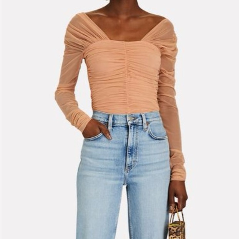 A.L.C. Women's Ruched Long Sleeve Top in Tan